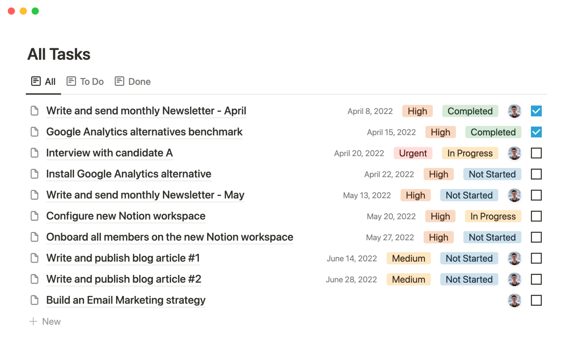 Notion task management